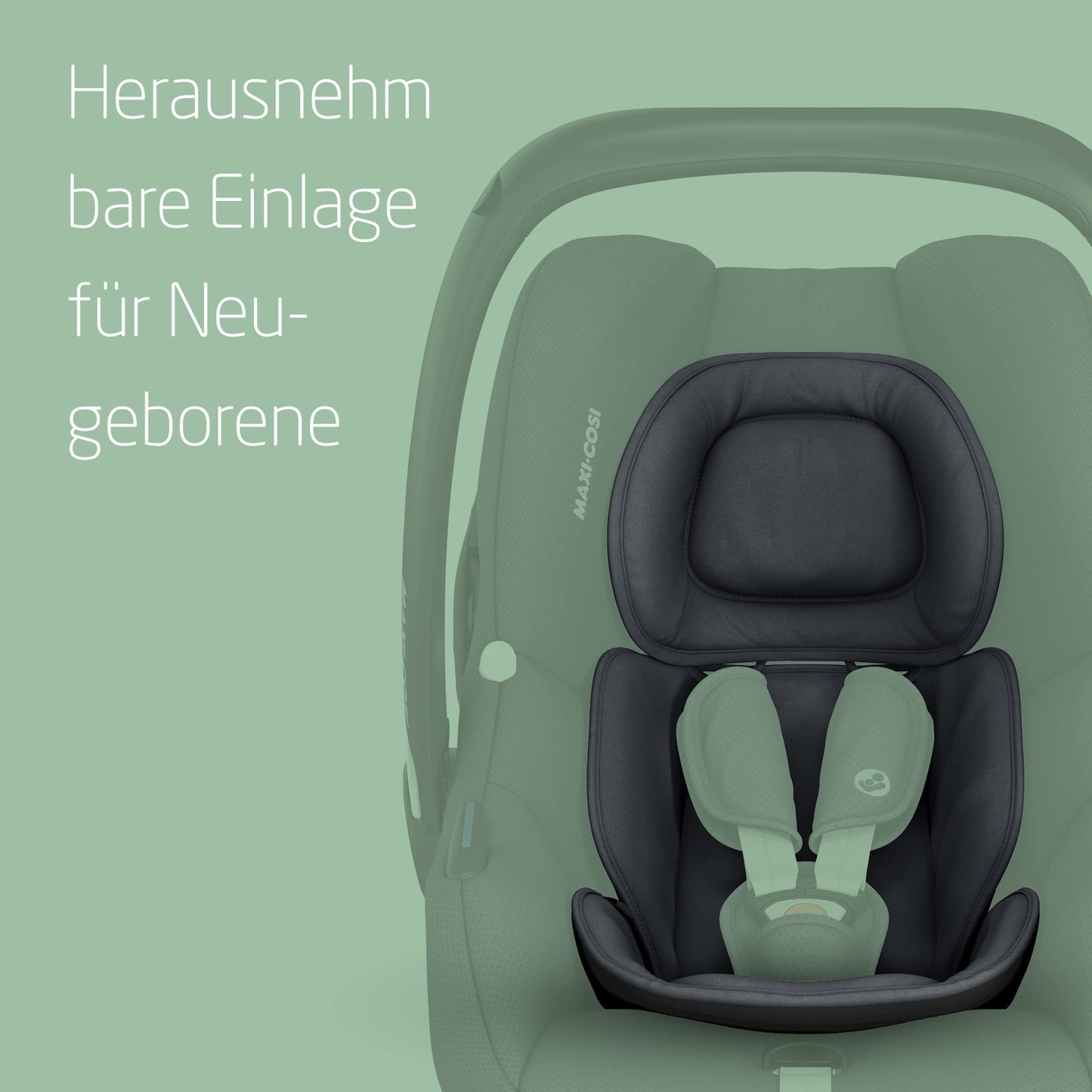 Maxi-Cosi CabrioFix i-Size, Babyschale, 0–12 Monate, max. 12 kg, leichter i-Size Kindersitz (3,2 kg), Sonnenverdeck, gepolsterter Sitz, für viele Maxi-Cosi Kinderwagen, Essential Black