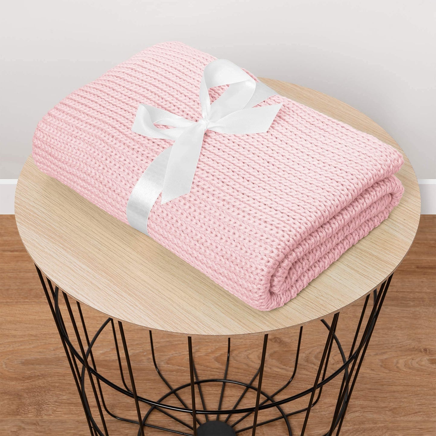 Mikos* Babydecke | Strickdecke | Ideal als Erstlingsdecke | Kuscheldecke | Kinderwagendecke 100x120cm (1004) (Beige)