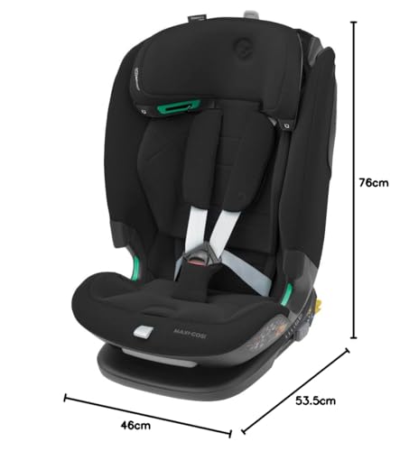 Maxi-Cosi Titan Pro² i-Size Kindersitz, 76 - 150 cm, 15 Monate-12 Jahre, G-CELL-Seitenaufprallschutz, Easy-in Gurtsystem, ClimaFlow, AirProtect-Sicherheitskissen, 4 Liegepositionen, Authentic Black