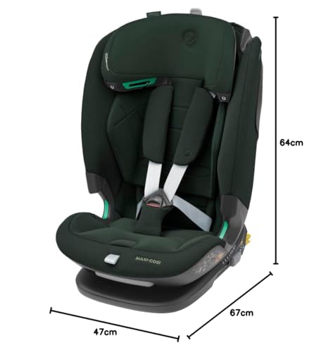 Maxi-Cosi Titan Pro² i-Size Kindersitz, 76 - 150 cm, 15 Monate-12 Jahre, G-CELL-Seitenaufprallschutz, Easy-in Gurtsystem, ClimaFlow, AirProtect-Sicherheitskissen, 4 Liegepositionen, Authentic Black
