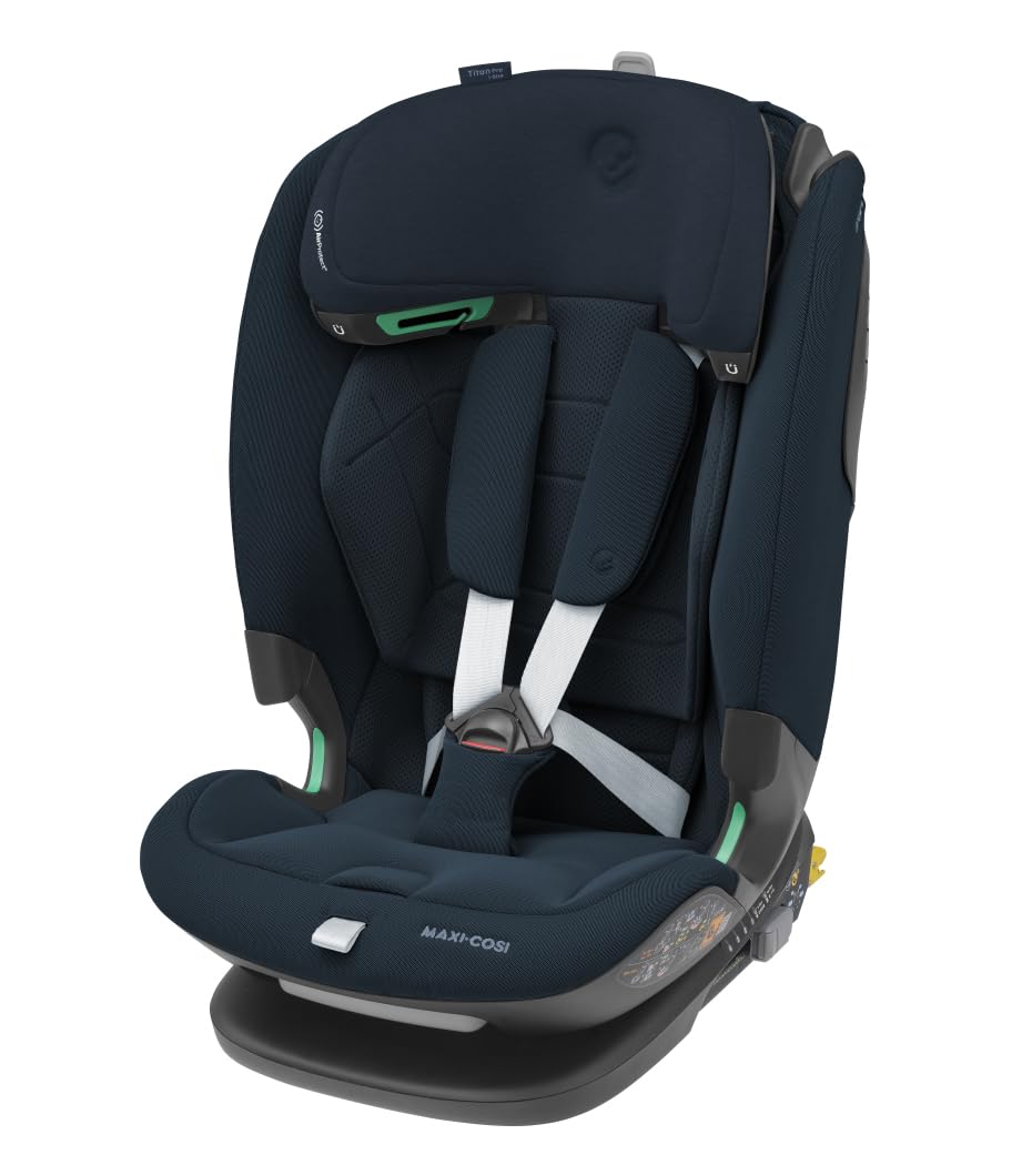 Maxi-Cosi Titan Pro² i-Size Kindersitz, 76 - 150 cm, 15 Monate-12 Jahre, G-CELL-Seitenaufprallschutz, Easy-in Gurtsystem, ClimaFlow, AirProtect-Sicherheitskissen, 4 Liegepositionen, Authentic Black