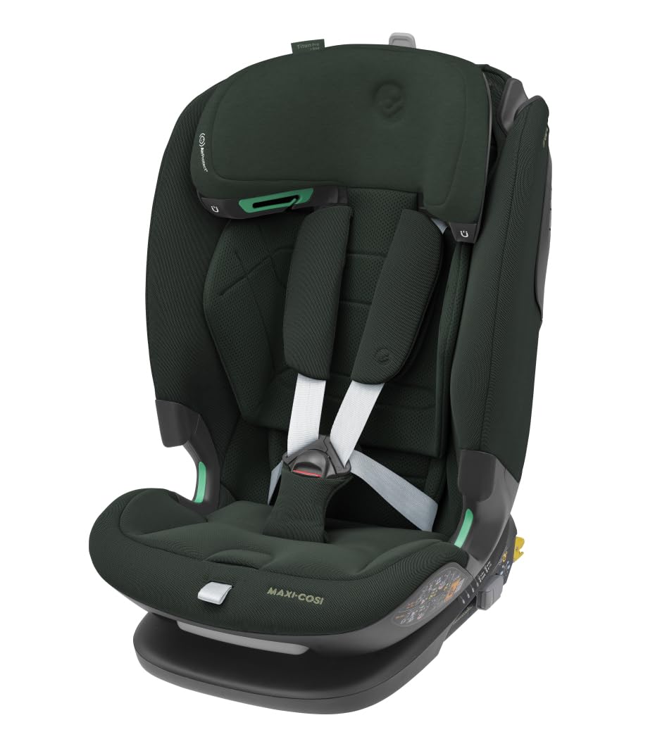 Maxi-Cosi Titan Pro² i-Size Kindersitz, 76 - 150 cm, 15 Monate-12 Jahre, G-CELL-Seitenaufprallschutz, Easy-in Gurtsystem, ClimaFlow, AirProtect-Sicherheitskissen, 4 Liegepositionen, Authentic Black