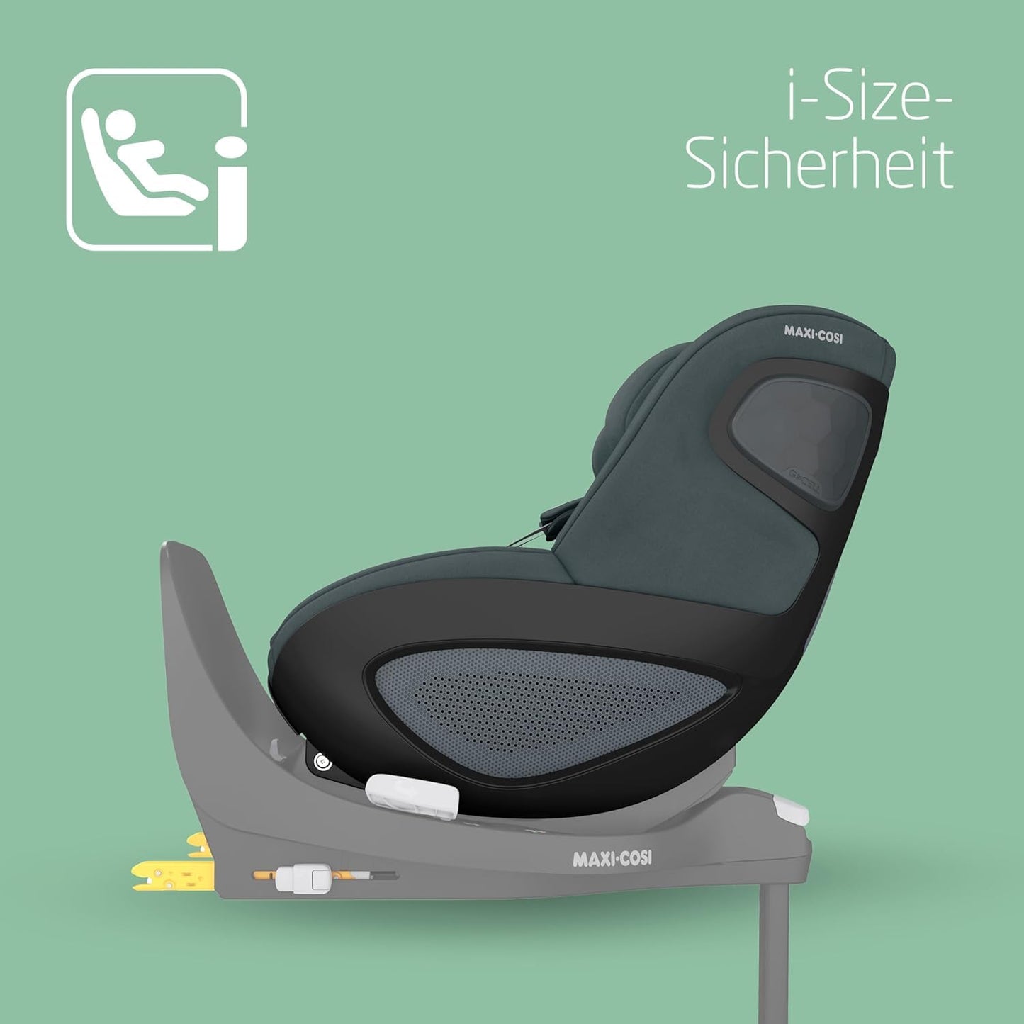 Maxi-Cosi FamilyFix 360 i-Size Base, Rotating Car Seat System, ISOFIX Station 360 Degrees, 0-4 Years (40-105 cm), FlexiSpin Rotation with One Hand, TravelSafe Rotation Control, Click & Go Black