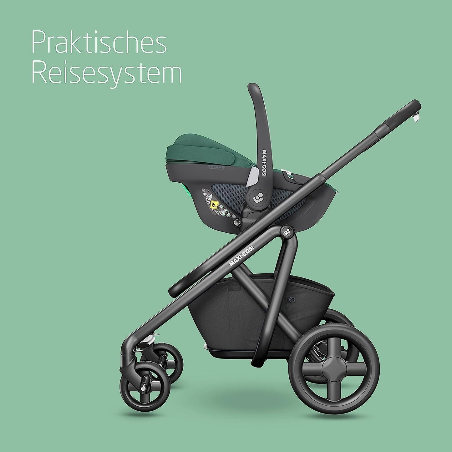 Maxi-Cosi FamilyFix 360 i-Size Base, Rotating Car Seat System, ISOFIX Station 360 Degrees, 0-4 Years (40-105 cm), FlexiSpin Rotation with One Hand, TravelSafe Rotation Control, Click & Go Black