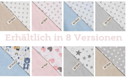 Mikos* Babydecke Leichte Sommer Baumwolle Kinderdecke ohne Füllung 100% Baumwolldecke für Mädchen Junge Neugeborenen Kinderwagen Babyschale Kuscheldecke 75x100 (1040)(Beige/Weiße Erbsen)