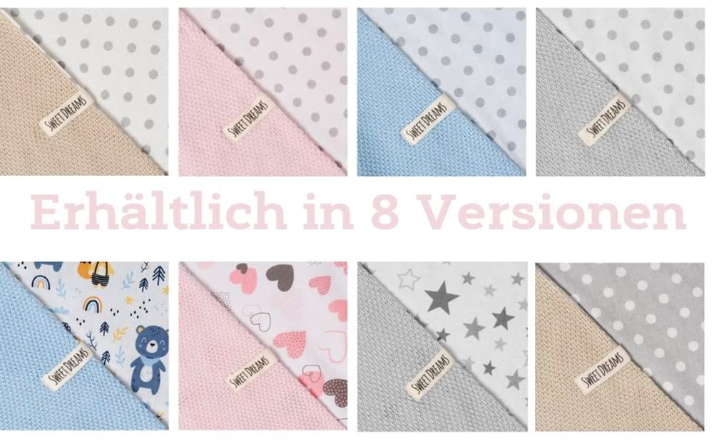 Mikos* Babydecke Leichte Sommer Baumwolle Kinderdecke ohne Füllung 100% Baumwolldecke für Mädchen Junge Neugeborenen Kinderwagen Babyschale Kuscheldecke 75x100 (1040)(Beige/Weiße Erbsen)
