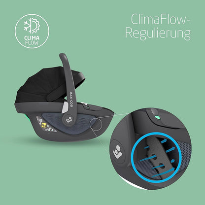 Maxi-Cosi FamilyFix 360 i-Size Base, Rotating Car Seat System, ISOFIX Station 360 Degrees, 0-4 Years (40-105 cm), FlexiSpin Rotation with One Hand, TravelSafe Rotation Control, Click & Go Black