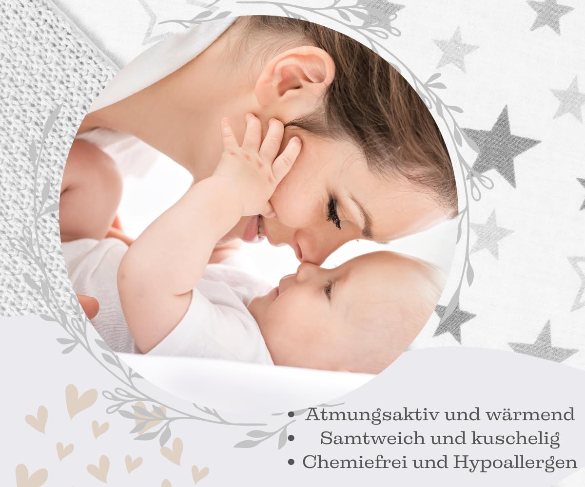 Mikos* Babydecke Leichte Sommer Baumwolle Kinderdecke ohne Füllung 100% Baumwolldecke für Mädchen Junge Neugeborenen Kinderwagen Babyschale Kuscheldecke 75x100 (1040)(Beige/Weiße Erbsen)