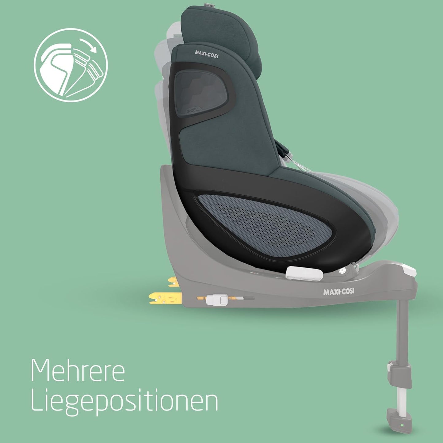 Maxi-Cosi FamilyFix 360 i-Size Base, Rotating Car Seat System, ISOFIX Station 360 Degrees, 0-4 Years (40-105 cm), FlexiSpin Rotation with One Hand, TravelSafe Rotation Control, Click & Go Black