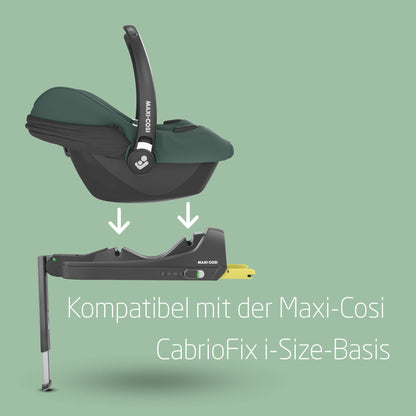 Maxi-Cosi CabrioFix i-Size, Babyschale, 0–12 Monate, max. 12 kg, leichter i-Size Kindersitz (3,2 kg), Sonnenverdeck, gepolsterter Sitz, für viele Maxi-Cosi Kinderwagen, Essential Black