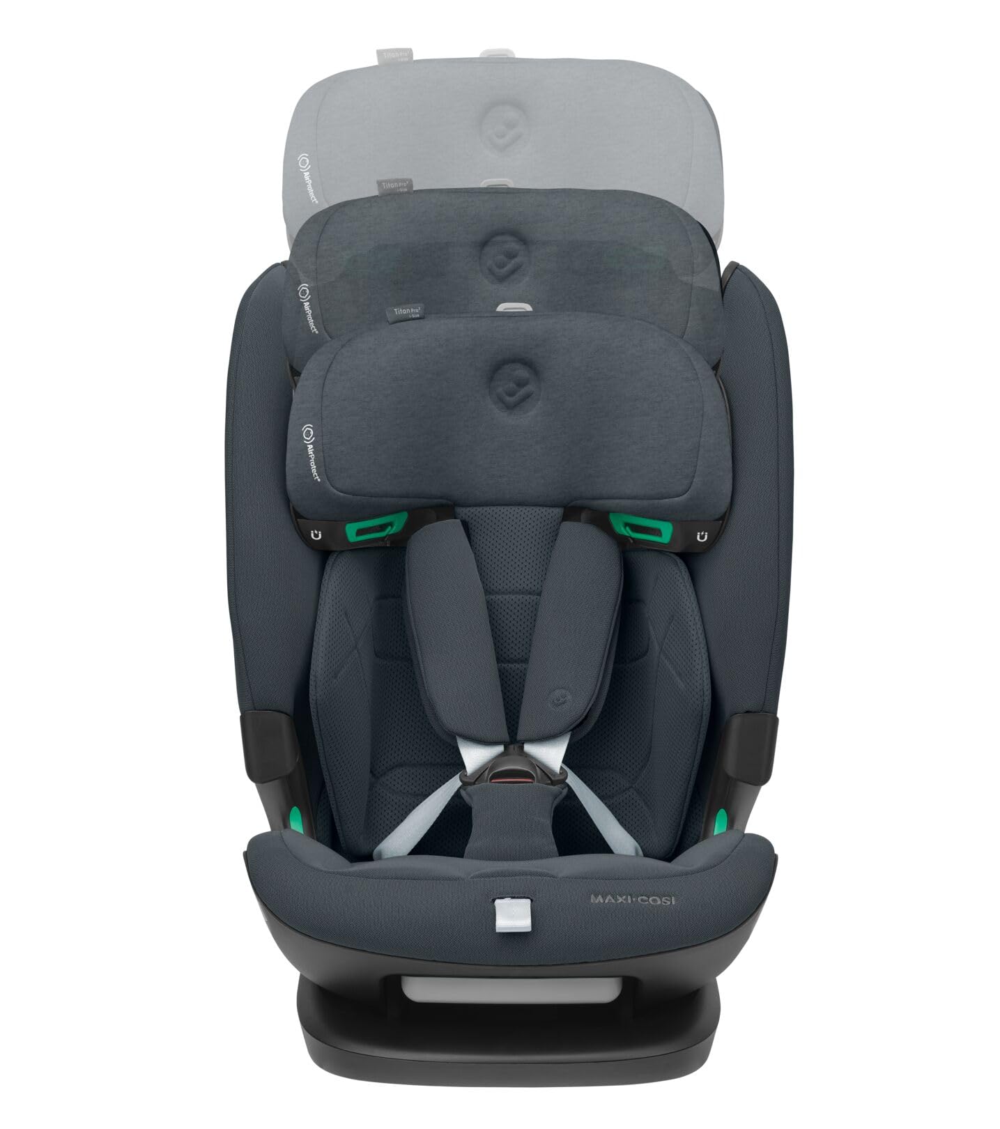 Maxi-Cosi Titan Pro² i-Size Kindersitz, 76 - 150 cm, 15 Monate-12 Jahre, G-CELL-Seitenaufprallschutz, Easy-in Gurtsystem, ClimaFlow, AirProtect-Sicherheitskissen, 4 Liegepositionen, Authentic Black