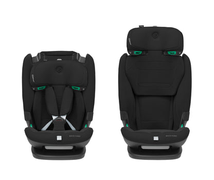Maxi-Cosi Titan Pro² i-Size Kindersitz, 76 - 150 cm, 15 Monate-12 Jahre, G-CELL-Seitenaufprallschutz, Easy-in Gurtsystem, ClimaFlow, AirProtect-Sicherheitskissen, 4 Liegepositionen, Authentic Black