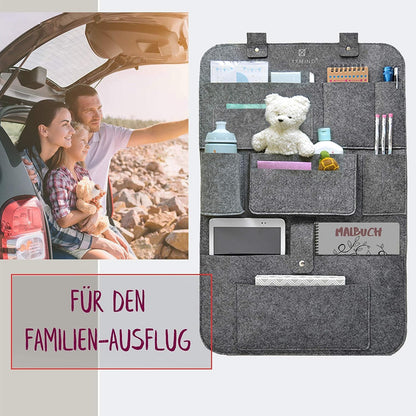 IXXMIND Car Organiser, Motorhome Accessories, Car Seat Protector, Car Backrest Protection for Children, Back Seat Pocket, Hanging Shelf, Car Seat, Stable Felt, Storage Bag, Car Organiser