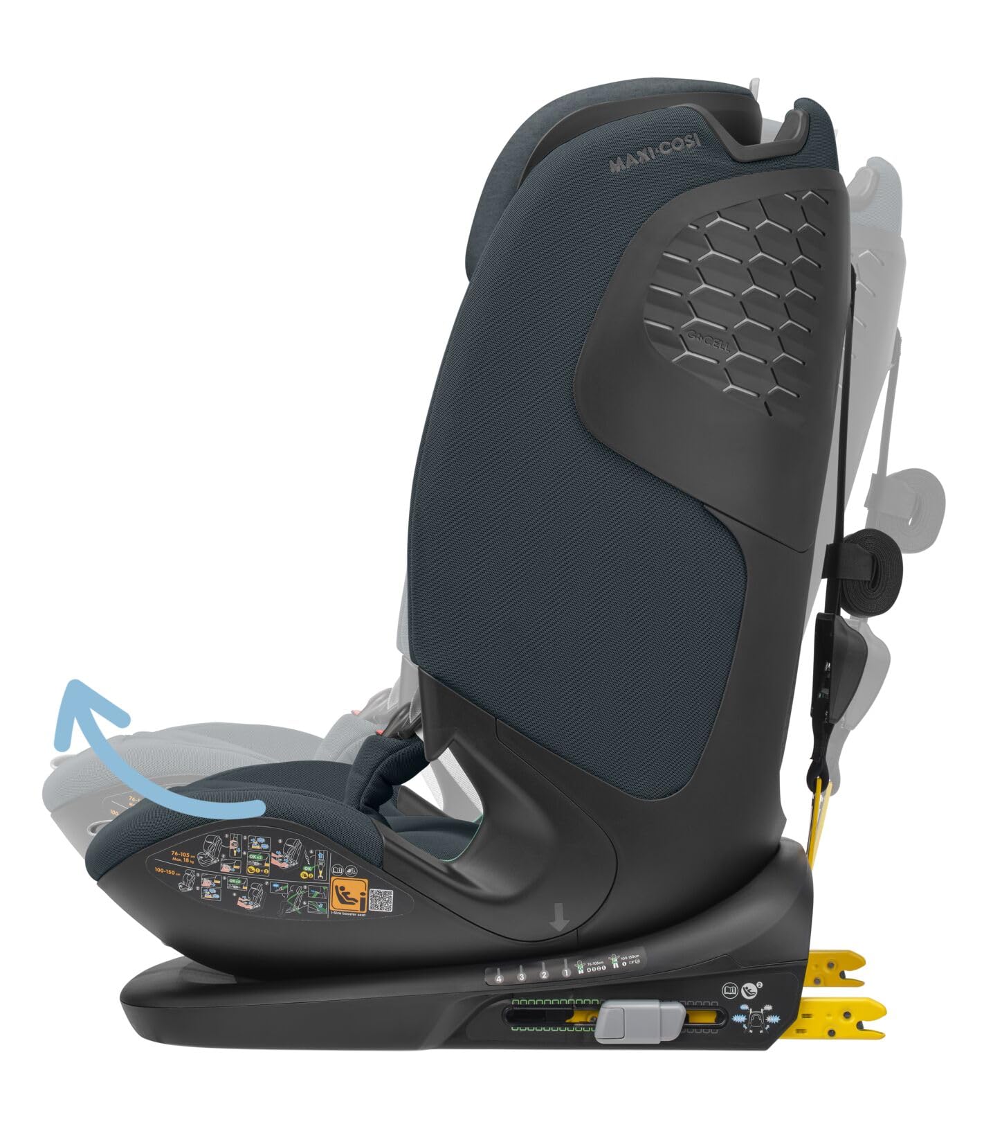 Maxi-Cosi Titan Pro² i-Size Kindersitz, 76 - 150 cm, 15 Monate-12 Jahre, G-CELL-Seitenaufprallschutz, Easy-in Gurtsystem, ClimaFlow, AirProtect-Sicherheitskissen, 4 Liegepositionen, Authentic Black