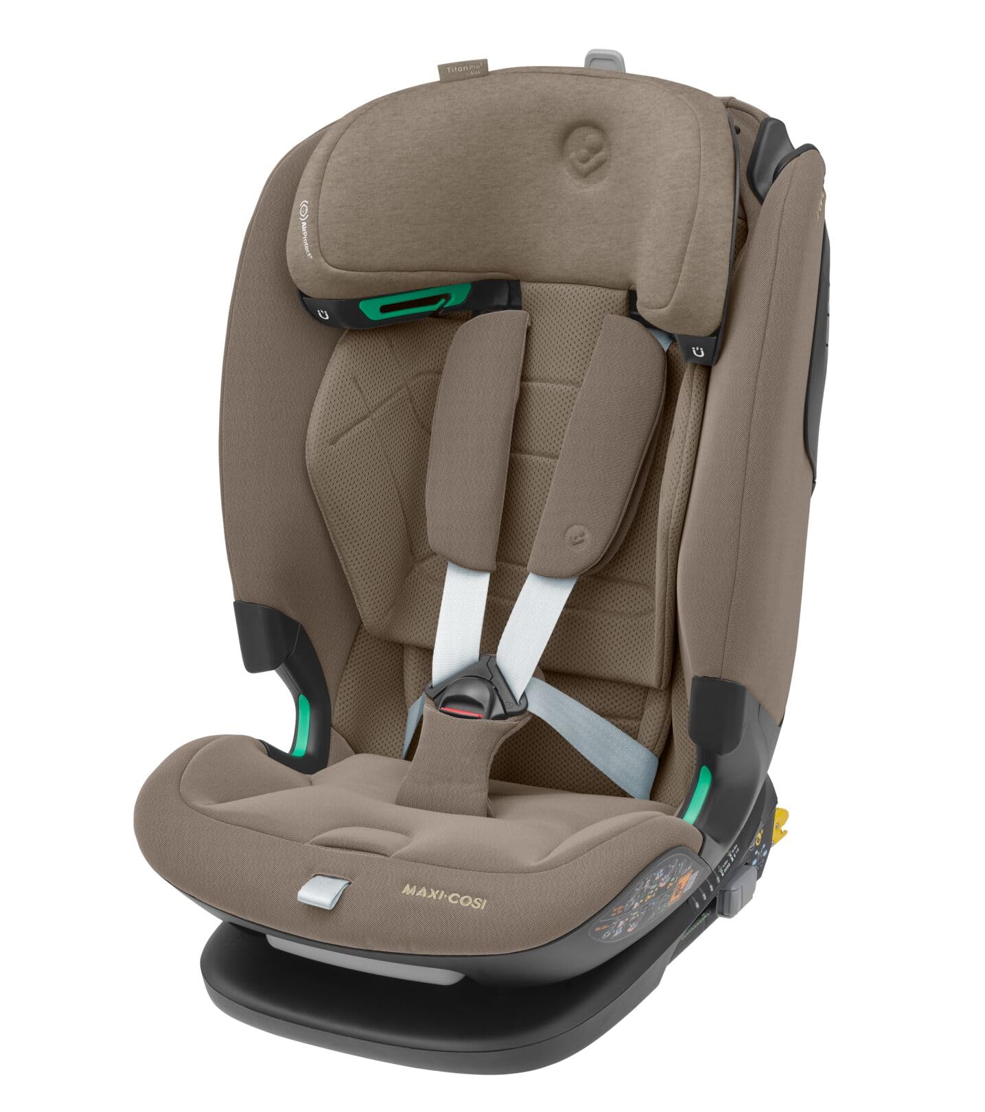 Maxi-Cosi Titan Pro² i-Size Kindersitz, 76 - 150 cm, 15 Monate-12 Jahre, G-CELL-Seitenaufprallschutz, Easy-in Gurtsystem, ClimaFlow, AirProtect-Sicherheitskissen, 4 Liegepositionen, Authentic Black