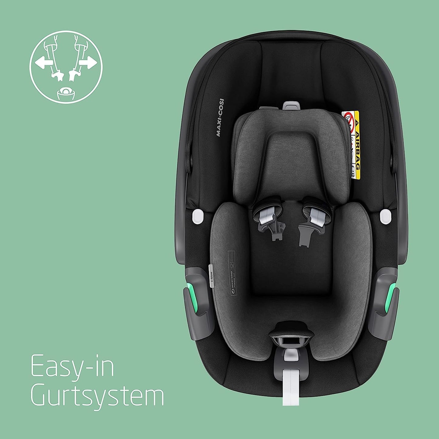 Maxi-Cosi FamilyFix 360 i-Size Base, Rotating Car Seat System, ISOFIX Station 360 Degrees, 0-4 Years (40-105 cm), FlexiSpin Rotation with One Hand, TravelSafe Rotation Control, Click & Go Black