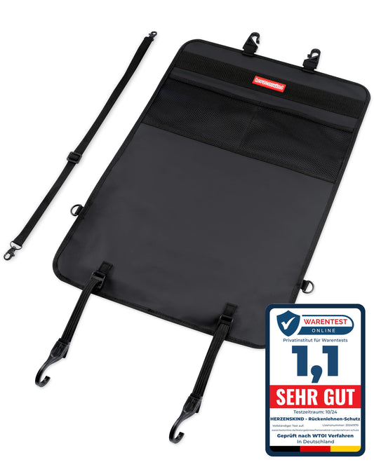 HerzensKind Backrest Protection And Organiser In A Set of 2 Protects Your Car Seats From Dirt And Damage Caused By Children's Shoes Ideal For Car Journeys With Children Twin Pack