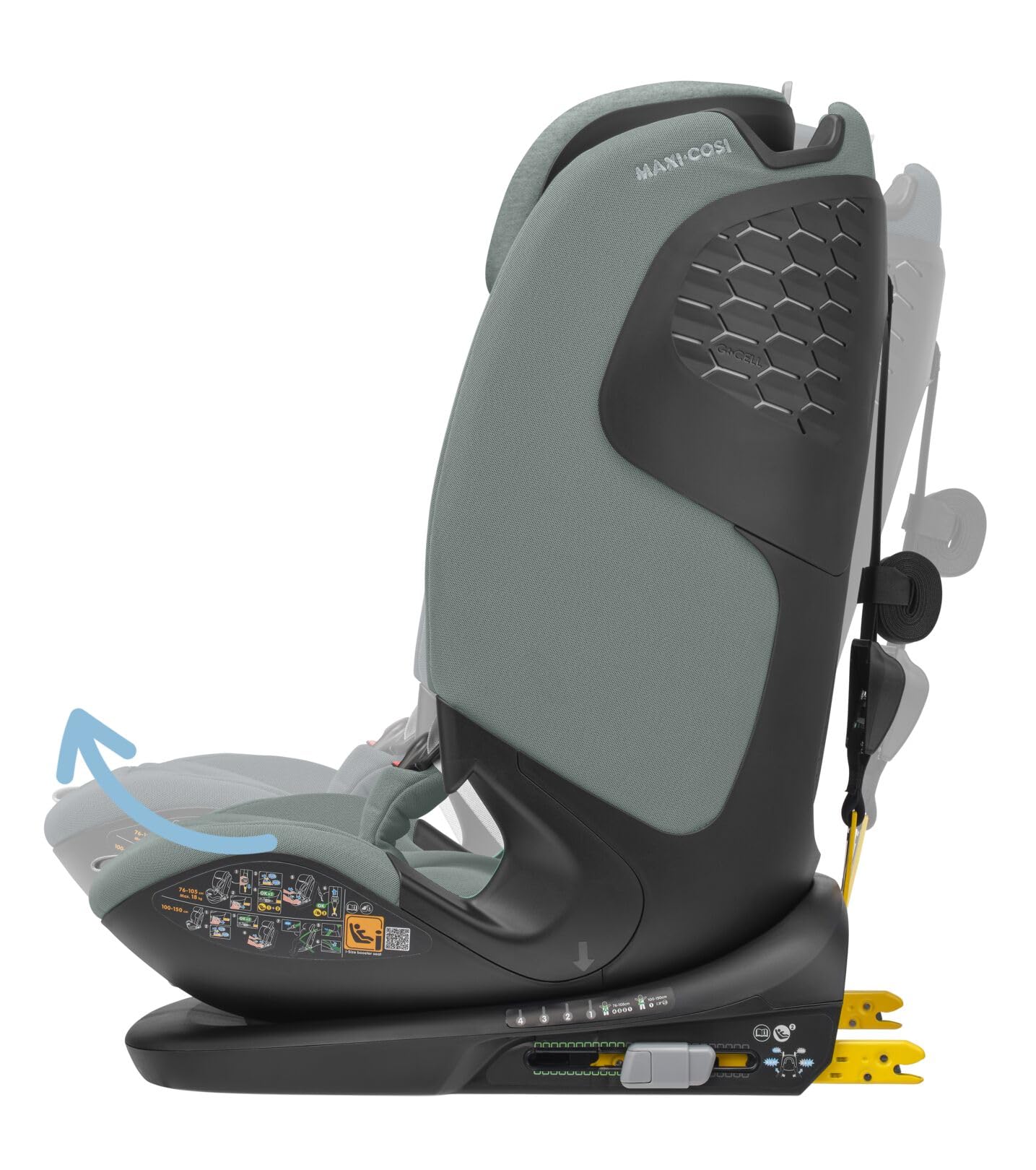 Maxi-Cosi Titan Pro² i-Size Kindersitz, 76 - 150 cm, 15 Monate-12 Jahre, G-CELL-Seitenaufprallschutz, Easy-in Gurtsystem, ClimaFlow, AirProtect-Sicherheitskissen, 4 Liegepositionen, Authentic Black