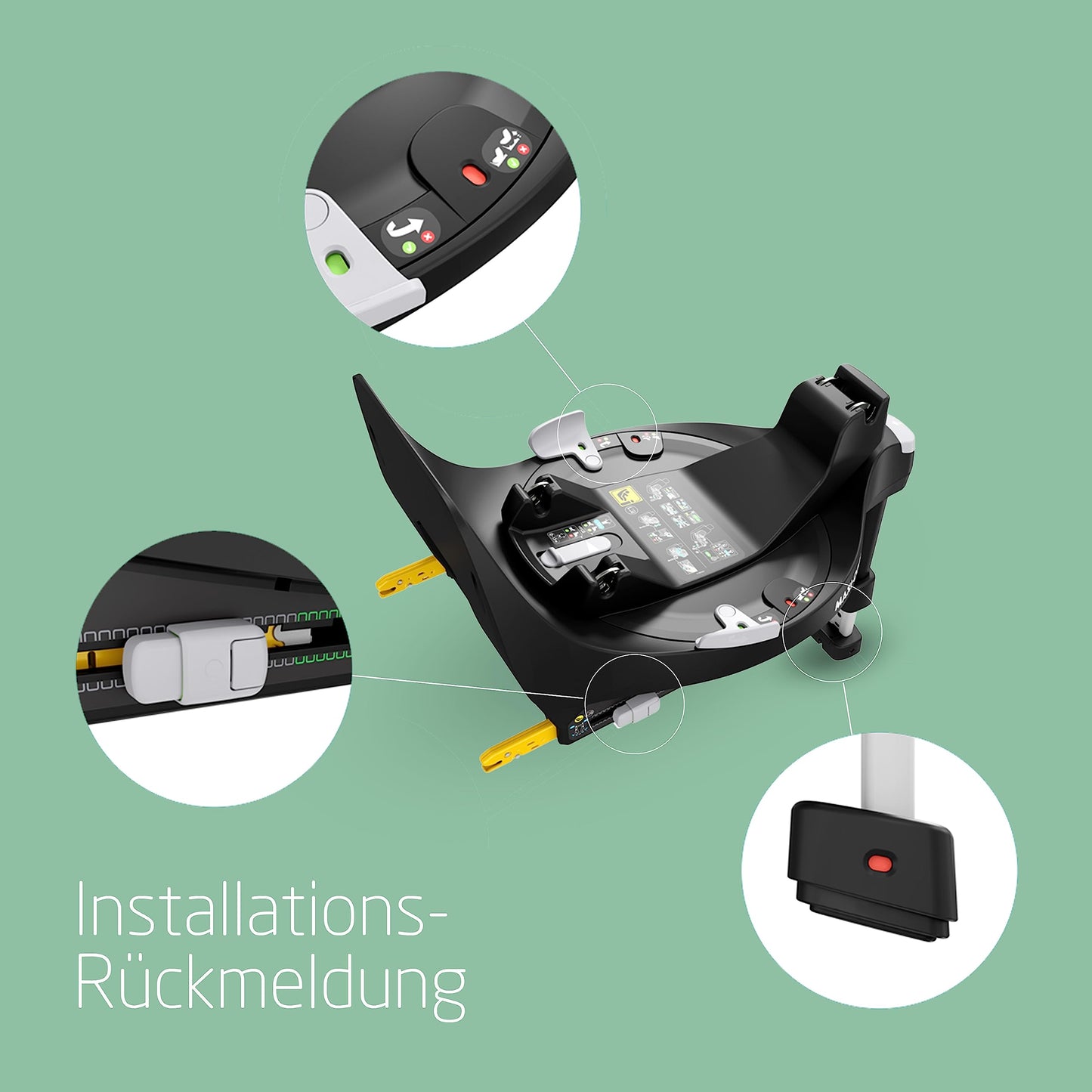 Maxi-Cosi FamilyFix 360 i-Size Base, Rotating Car Seat System, ISOFIX Station 360 Degrees, 0-4 Years (40-105 cm), FlexiSpin Rotation with One Hand, TravelSafe Rotation Control, Click & Go Black
