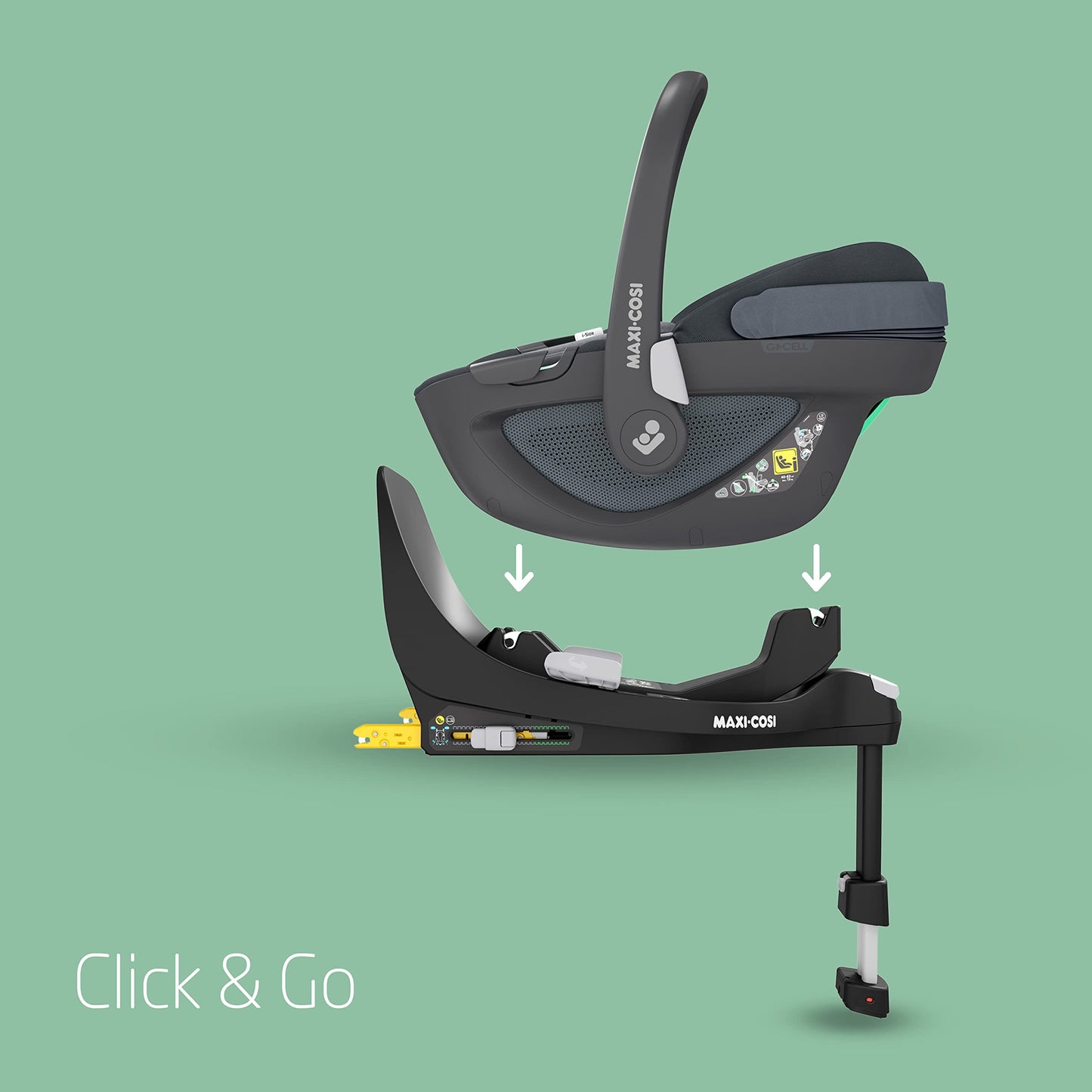 Maxi-Cosi FamilyFix 360 i-Size Base, Rotating Car Seat System, ISOFIX Station 360 Degrees, 0-4 Years (40-105 cm), FlexiSpin Rotation with One Hand, TravelSafe Rotation Control, Click & Go Black