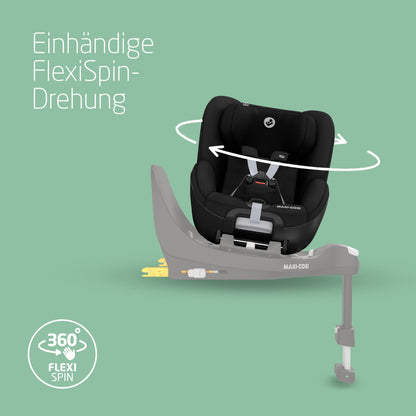 Maxi-Cosi FamilyFix 360 i-Size Base, Rotating Car Seat System, ISOFIX Station 360 Degrees, 0-4 Years (40-105 cm), FlexiSpin Rotation with One Hand, TravelSafe Rotation Control, Click & Go Black