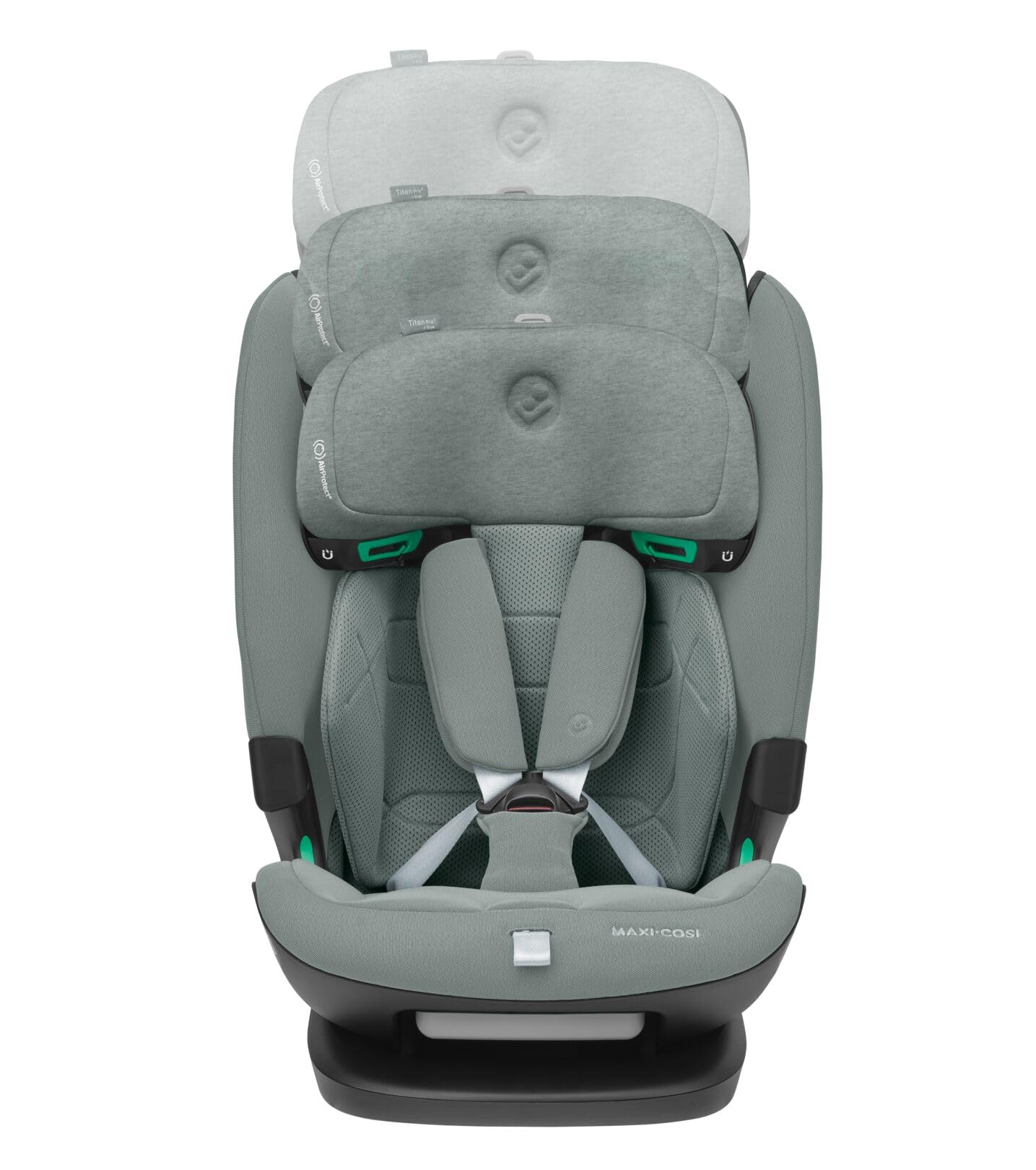 Maxi-Cosi Titan Pro² i-Size Kindersitz, 76 - 150 cm, 15 Monate-12 Jahre, G-CELL-Seitenaufprallschutz, Easy-in Gurtsystem, ClimaFlow, AirProtect-Sicherheitskissen, 4 Liegepositionen, Authentic Black