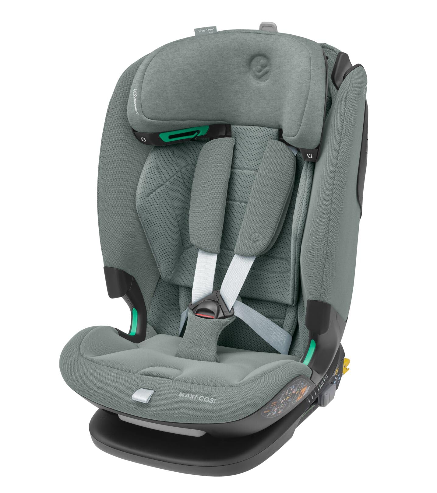 Maxi-Cosi Titan Pro² i-Size Kindersitz, 76 - 150 cm, 15 Monate-12 Jahre, G-CELL-Seitenaufprallschutz, Easy-in Gurtsystem, ClimaFlow, AirProtect-Sicherheitskissen, 4 Liegepositionen, Authentic Black