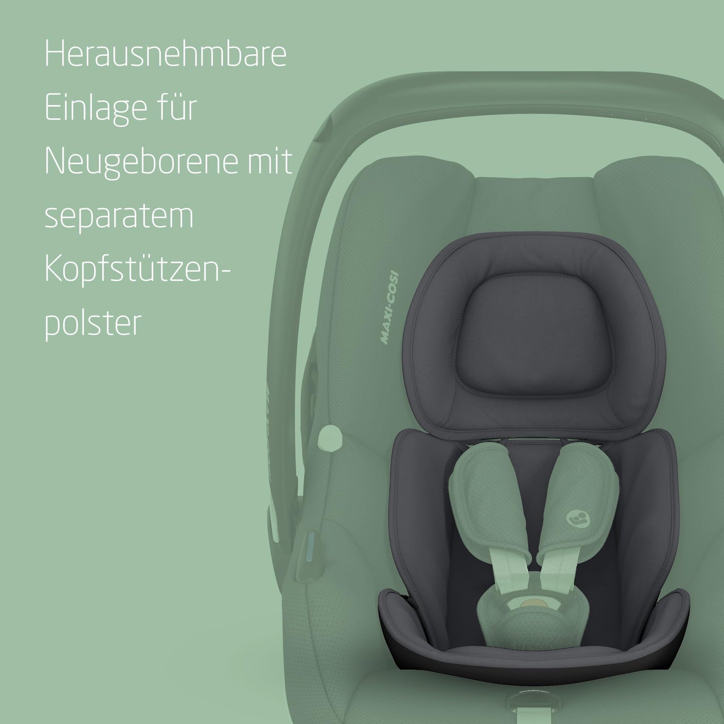 Maxi-Cosi CabrioFix i-Size, Babyschale, 0–12 Monate, max. 12 kg, leichter i-Size Kindersitz (3,2 kg), Sonnenverdeck, gepolsterter Sitz, für viele Maxi-Cosi Kinderwagen, Essential Black