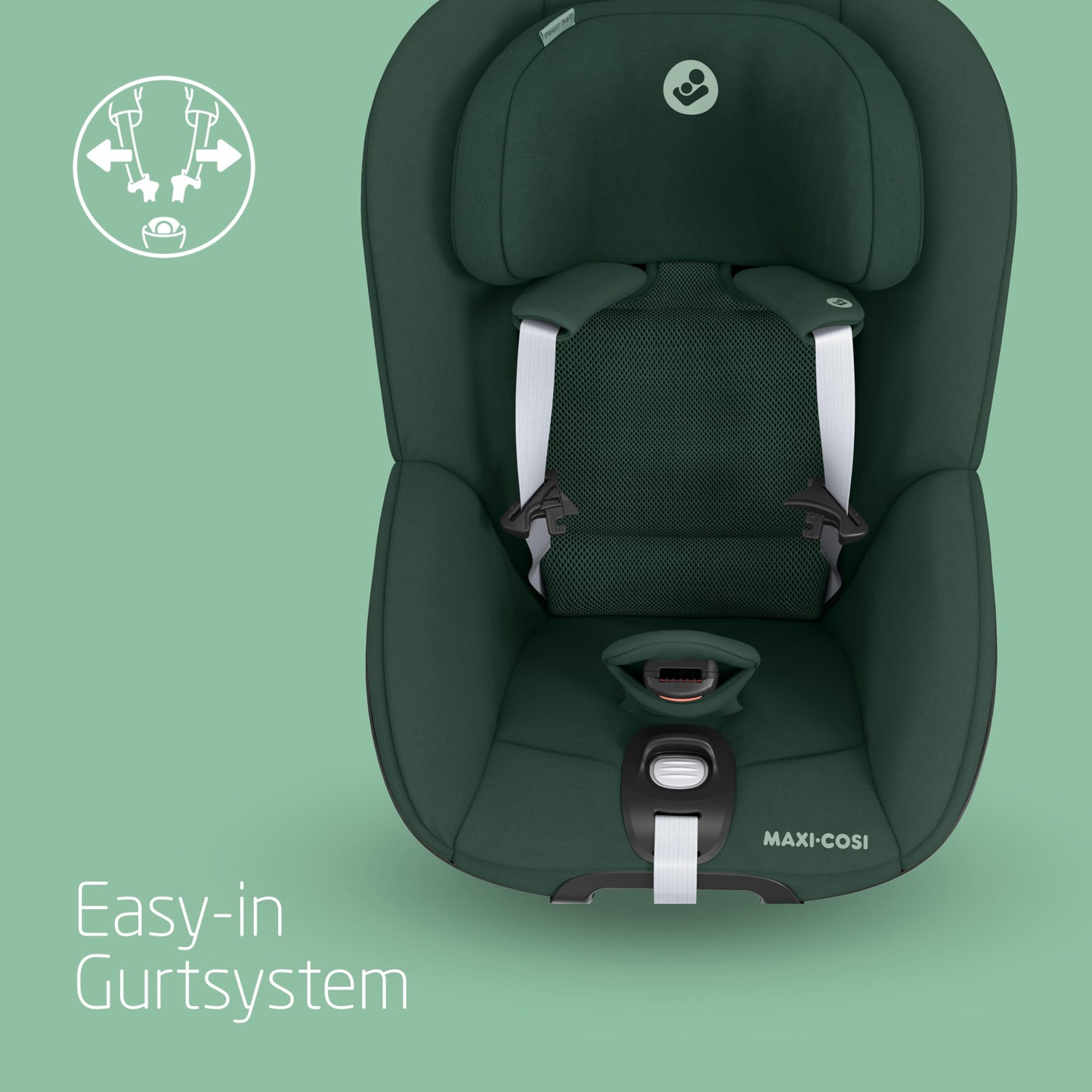Maxi-Cosi FamilyFix 360 i-Size Base, Rotating Car Seat System, ISOFIX Station 360 Degrees, 0-4 Years (40-105 cm), FlexiSpin Rotation with One Hand, TravelSafe Rotation Control, Click & Go Black
