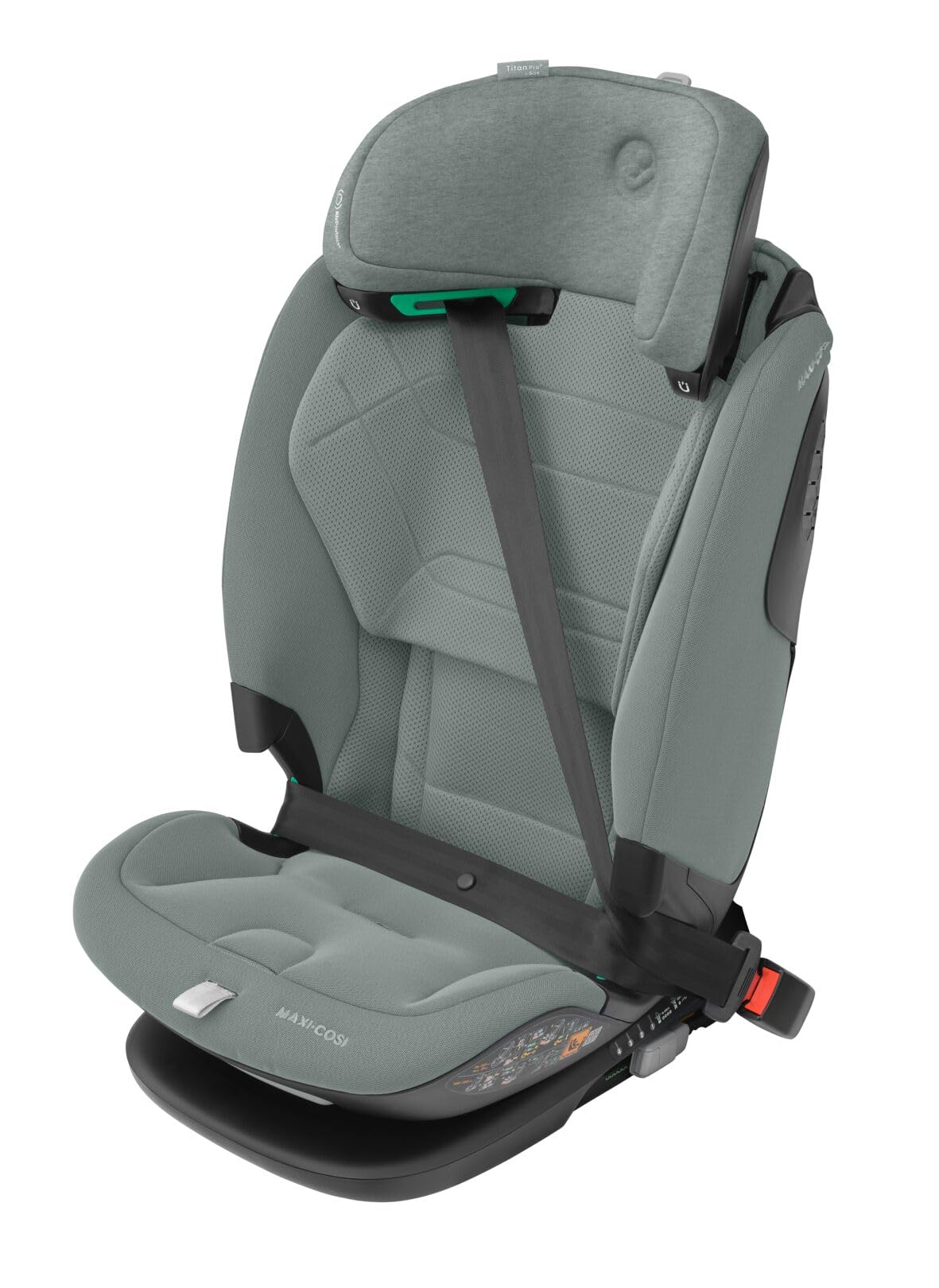 Maxi-Cosi Titan Pro² i-Size Kindersitz, 76 - 150 cm, 15 Monate-12 Jahre, G-CELL-Seitenaufprallschutz, Easy-in Gurtsystem, ClimaFlow, AirProtect-Sicherheitskissen, 4 Liegepositionen, Authentic Black