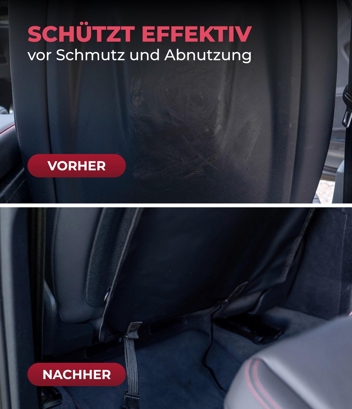 HerzensKind Backrest Protection And Organiser In A Set of 2 Protects Your Car Seats From Dirt And Damage Caused By Children's Shoes Ideal For Car Journeys With Children Twin Pack