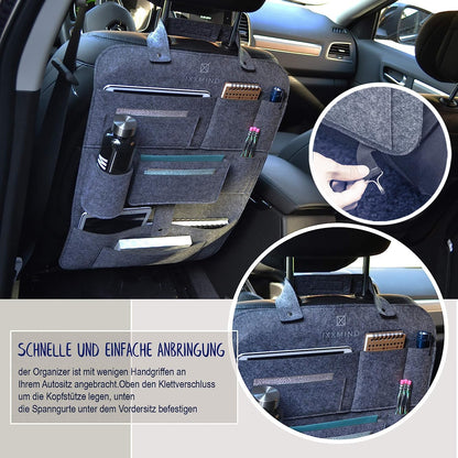 IXXMIND Car Organiser, Motorhome Accessories, Car Seat Protector, Car Backrest Protection for Children, Back Seat Pocket, Hanging Shelf, Car Seat, Stable Felt, Storage Bag, Car Organiser