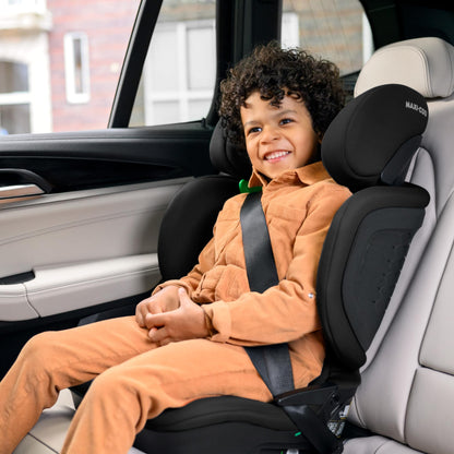 Maxi-Cosi Tanza i-Size, Klappbarer Kindersitz, 3,5-12 Jahren, 100–150 cm, 10 Kopfstützenpositionen, Tragbarer Reiseautositz, G-CELL Seitenaufprallschutz, Umweltfreundliche Produktion, Full Black