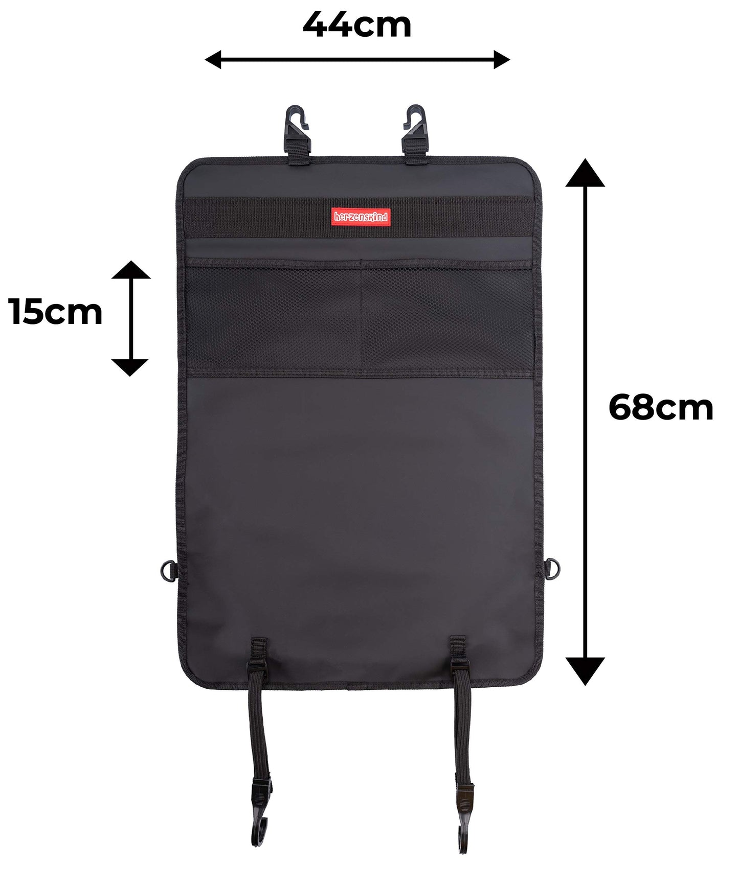 HerzensKind Backrest Protection And Organiser In A Set of 2 Protects Your Car Seats From Dirt And Damage Caused By Children's Shoes Ideal For Car Journeys With Children Twin Pack