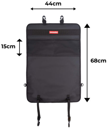 HerzensKind Backrest Protection And Organiser In A Set of 2 Protects Your Car Seats From Dirt And Damage Caused By Children's Shoes Ideal For Car Journeys With Children Twin Pack
