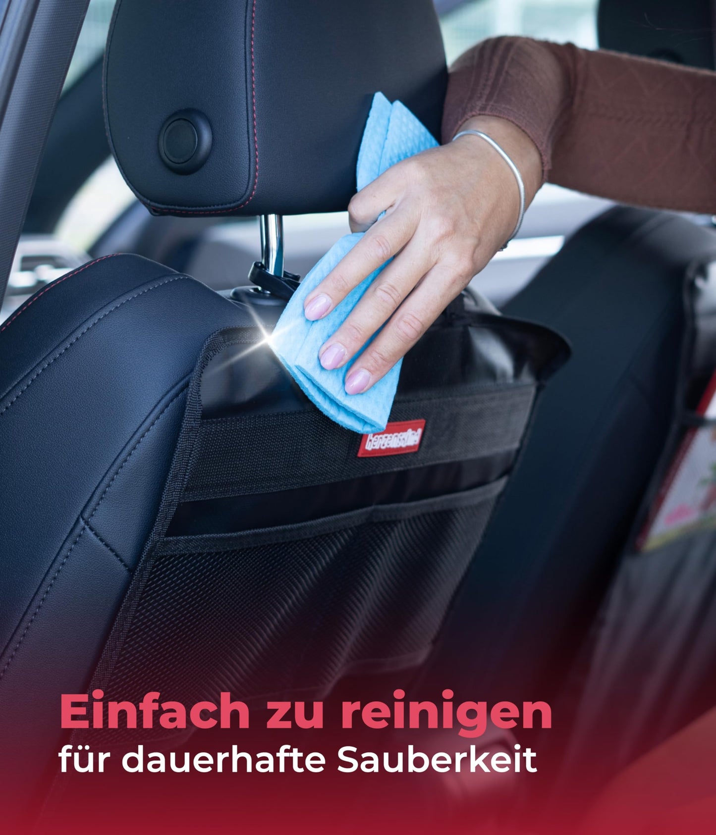 HerzensKind Backrest Protection And Organiser In A Set of 2 Protects Your Car Seats From Dirt And Damage Caused By Children's Shoes Ideal For Car Journeys With Children Twin Pack