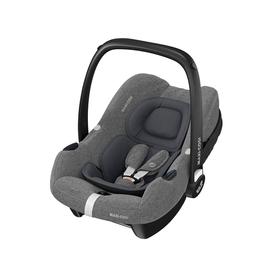 Maxi-Cosi CabrioFix i-Size, Babyschale, 0–12 Monate, max. 12 kg, leichter i-Size Kindersitz (3,2 kg), Sonnenverdeck, gepolsterter Sitz, für viele Maxi-Cosi Kinderwagen, Essential Black